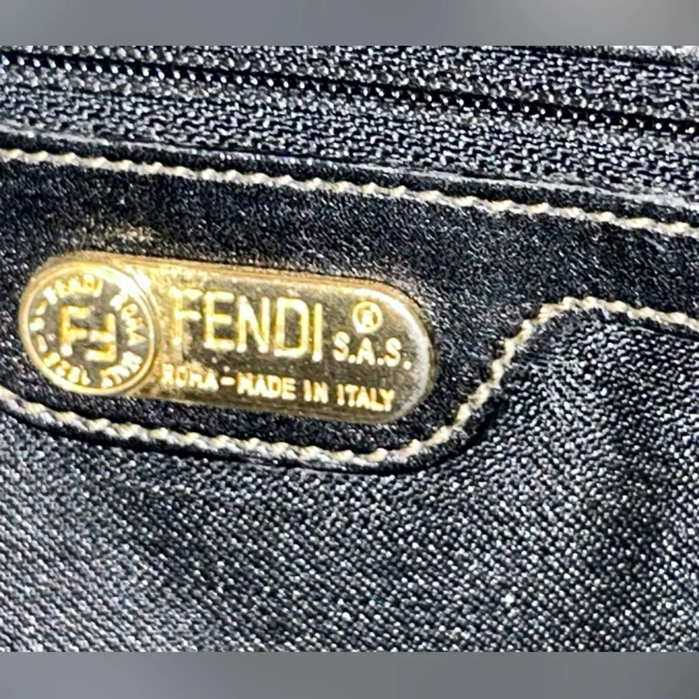 Fendi Brown and Black Checker Tote Bag